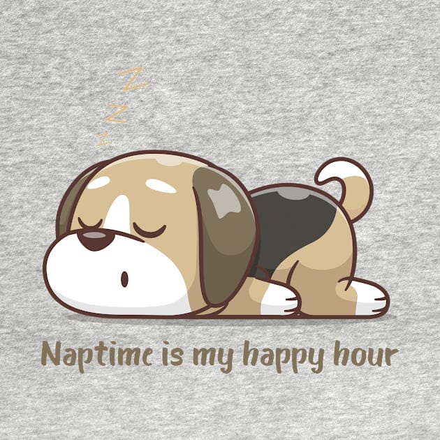 Cute Dog Puppy Nap Time Is My Happy Hour by Jkinkwell